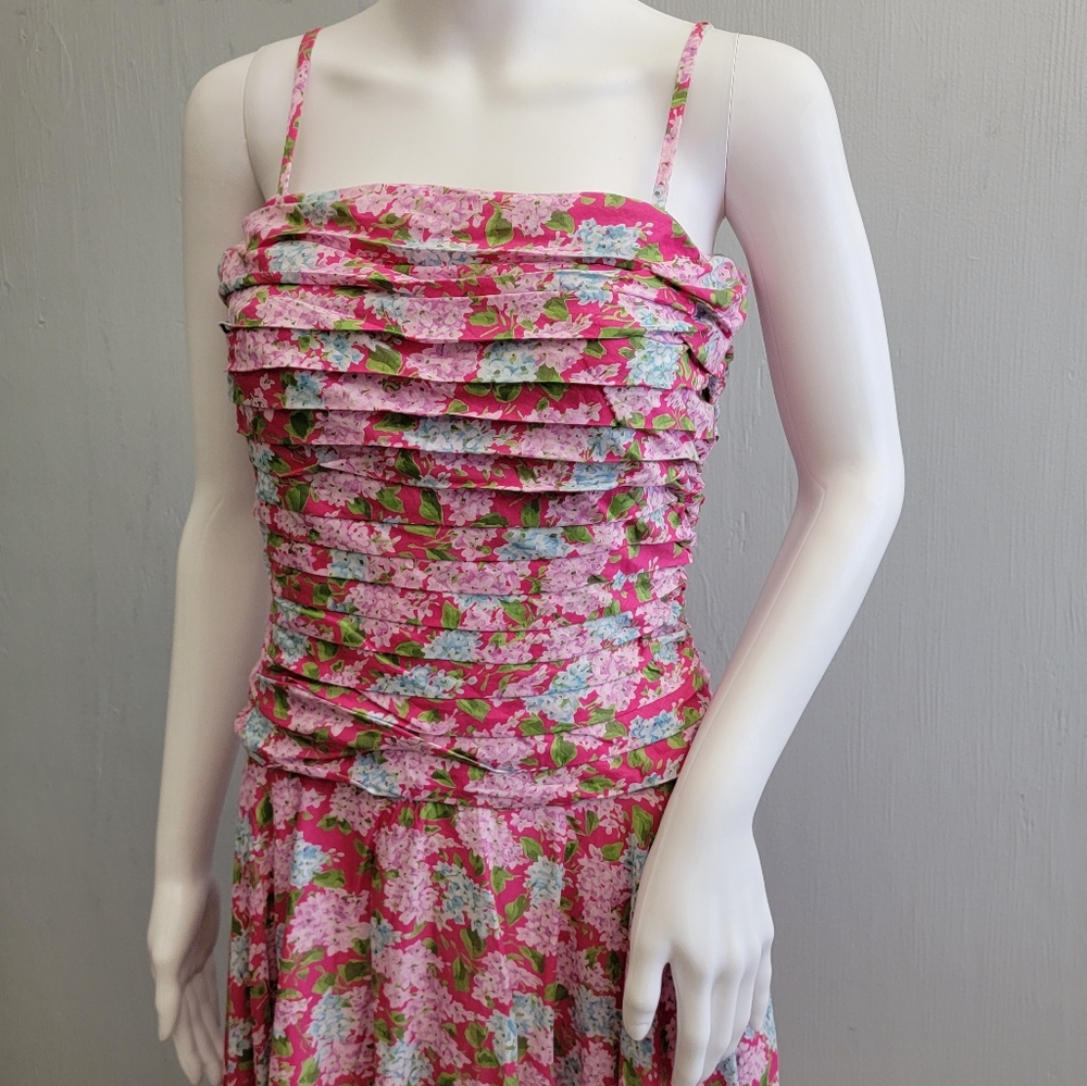 Vintage 1990's Floral Tea Length Dress